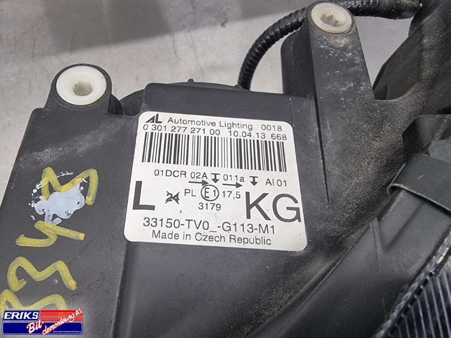 Frontlykt venstre xenon til Honda Civic 2012-2015 (Type IX, Fase 1) (030127727100|33150-TV0-G113-M1|)