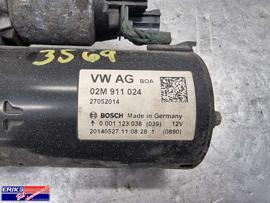 Starter diesel til VW Caddy 2010-2015 (Type III, Fase 2)  (BOSCH|02M911024|)