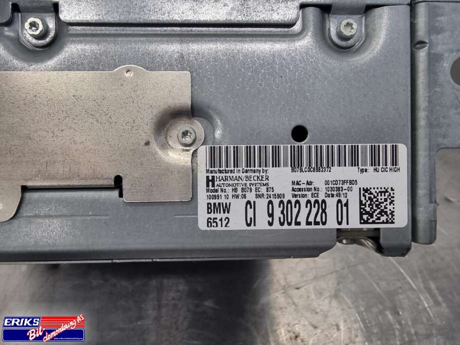 Bilstereo navigasjon til BMW 1-Serie 2011-2015 (Fase 1) (F20/F21) (F20/F21) (9302228|)