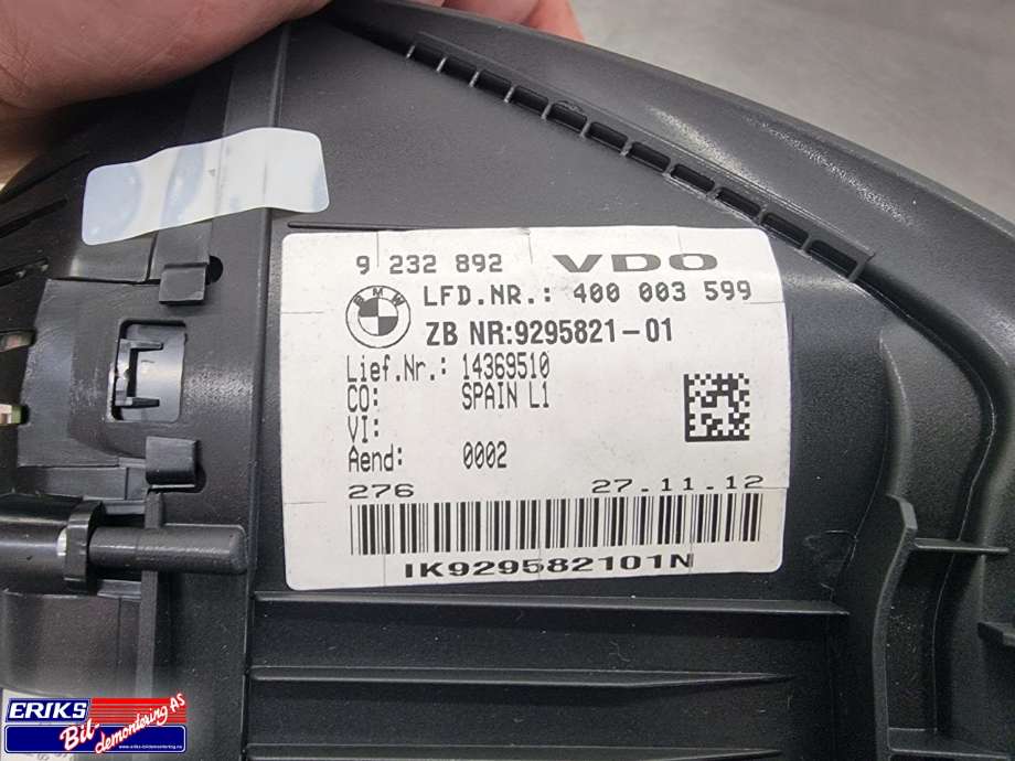 Instrumentpanel til BMW 1-Serie 2011-2015 (Fase 1) (F20/F21) (F20/F21) (VDO|9232892|)