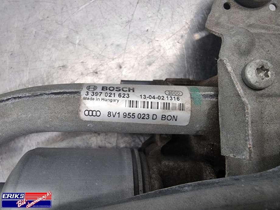 Viskermotor frontrute komplett m/overføring til Audi A3 2012-2016 (Type III, Fase 1)  (BOSCH|8V1 955 023 D|)