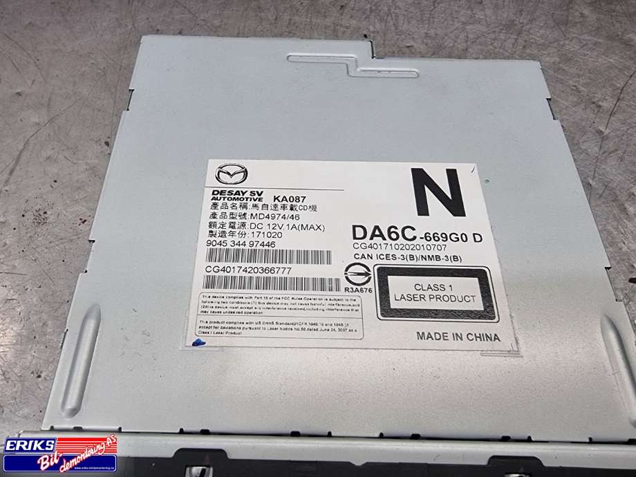 Bilstereo CD-veksler til Mazda CX-3 2015-2022  (DA6C-669G0D|)