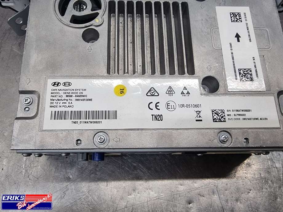 Bilstereo navigasjon til Hyundai Kona 2021-2023 (Type I, Fase 2)  (96560K4620NVC|)