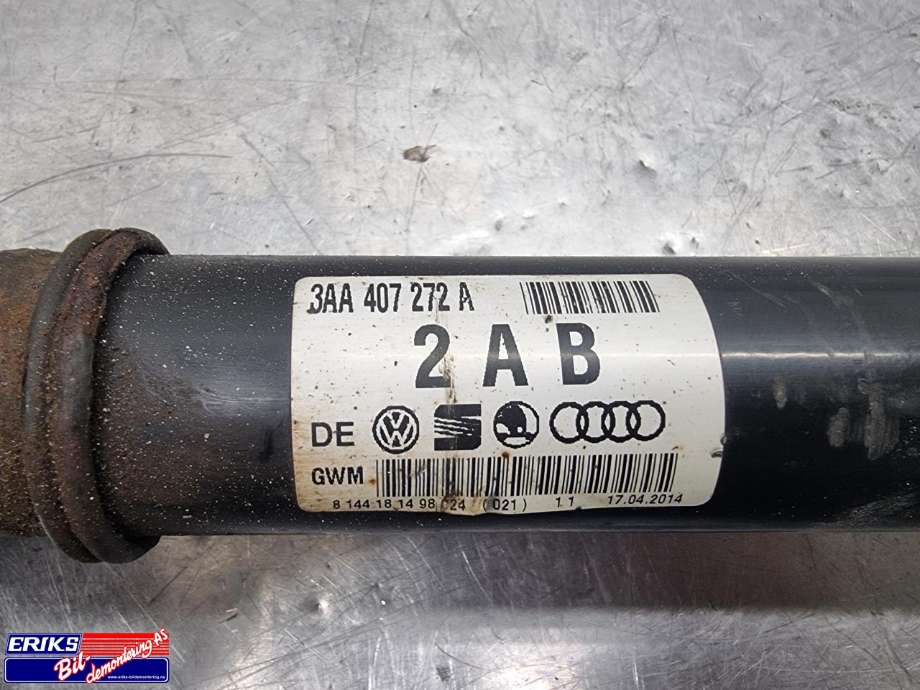 Drivaksel høyre foran, diesel/automat til VW Touran 2010-2015 (Type I, Fase 3)  (3AA 407 272 A|)