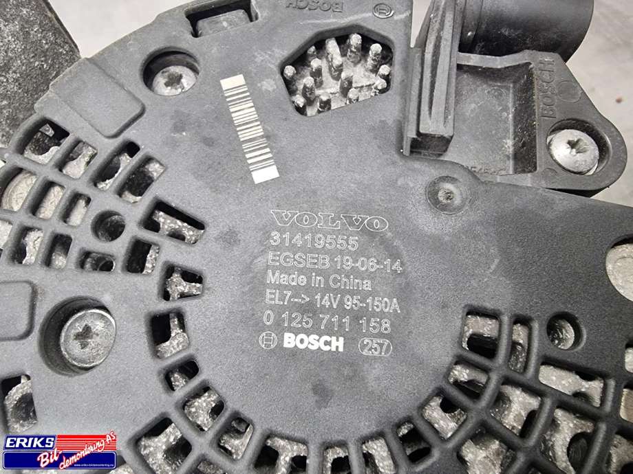 Dynamo diesel til Volvo V70 2007-2013 (Type III, Fase 1)  (BOSCH|31419555|0 125 711 158|)