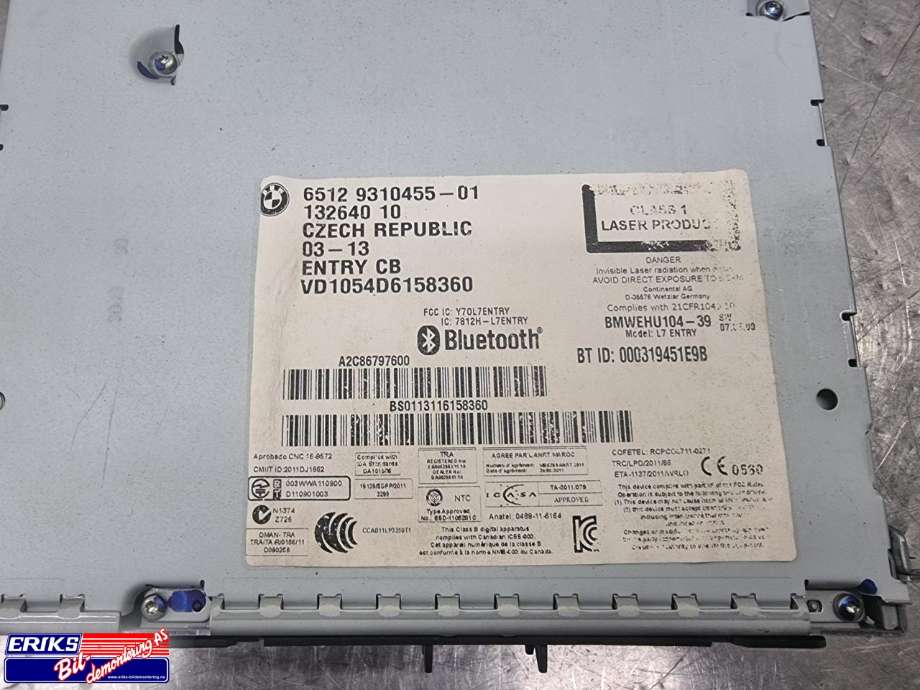 Bilstereo navigasjon spiller til BMW 1-Serie 2011-2015 (Fase 1) (F20/F21) (F20/F21) (9310455|)