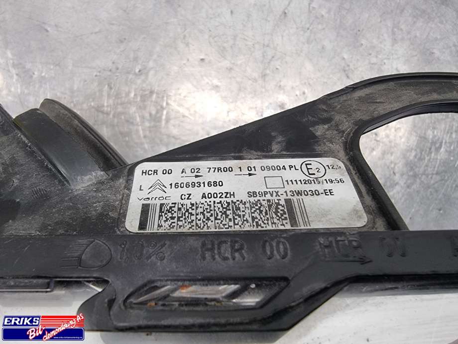Frontlykt venstre halogen til Citroën C3 2010-2016 (Type II)  (16 069 316 80|)