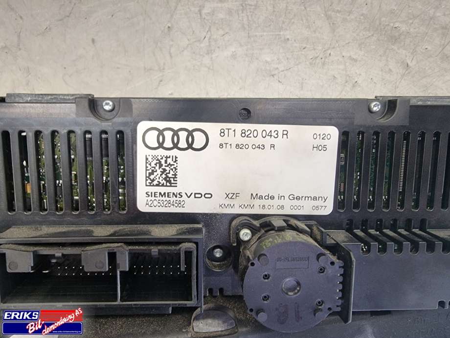 Varmeapparat betjening til Audi A4 2007-2014 (Type IV) (B8) (B8) (VDO|8T1820043R|)