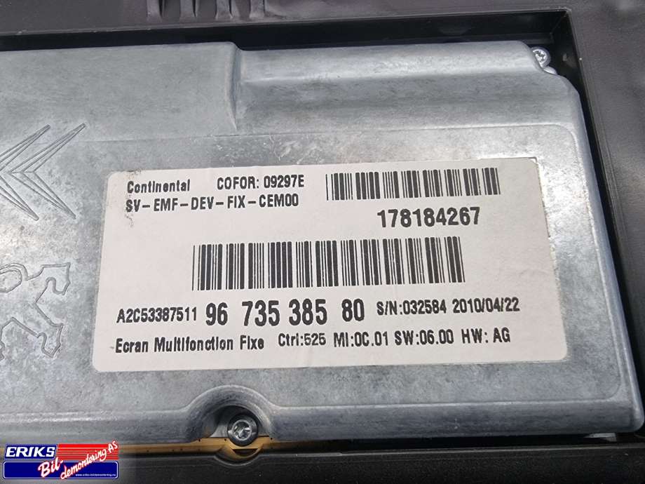 Instrumentpanel til Citroën C4, Picasso 2006-2013 (Type I)  