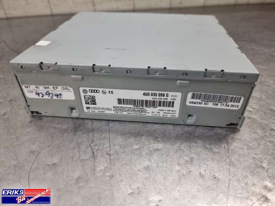 Bilstereo til Audi A6, 2011-2014 (Type IV, Fase 1) (C7) (C7) (4G0035056G)