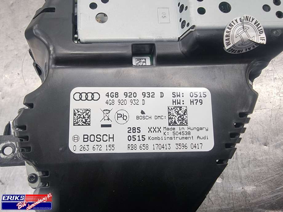 Instrumentpanel til Audi A6 2011-2014 (Type IV, Fase 1) (C7) (C7) (4G8920932D|)