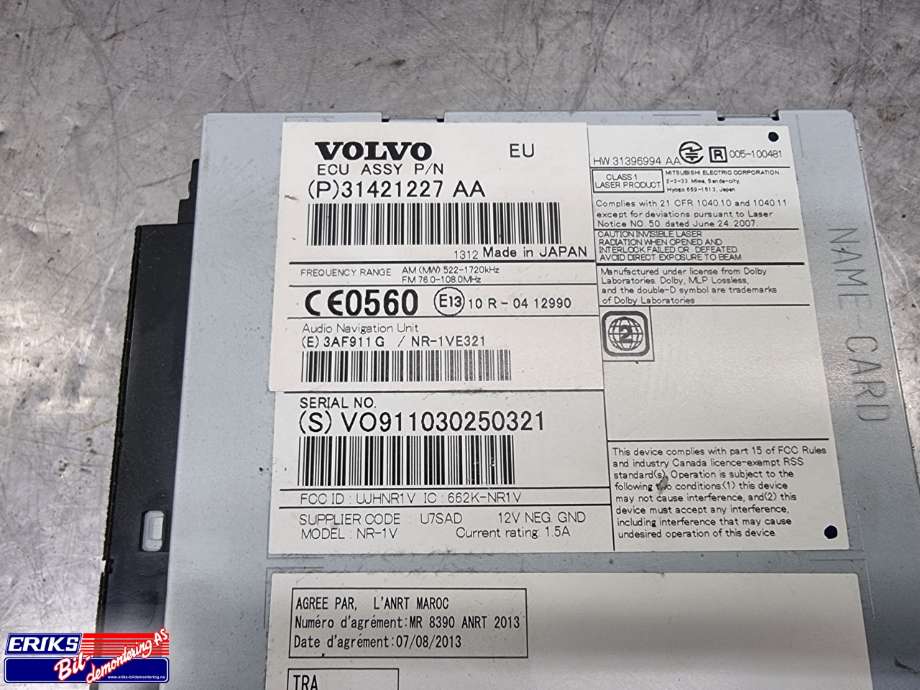 Bilstereo navigasjon spiller til Volvo V60/V60 CC 2013-2018 (Type I, Fase 2)  (31421227|)