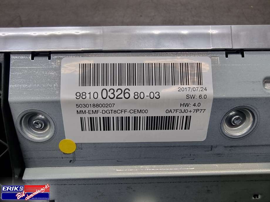 Bilstereo navigasjon skjerm til Peugeot 3008 2016-->> (Type II)  (98 100 326 80|)