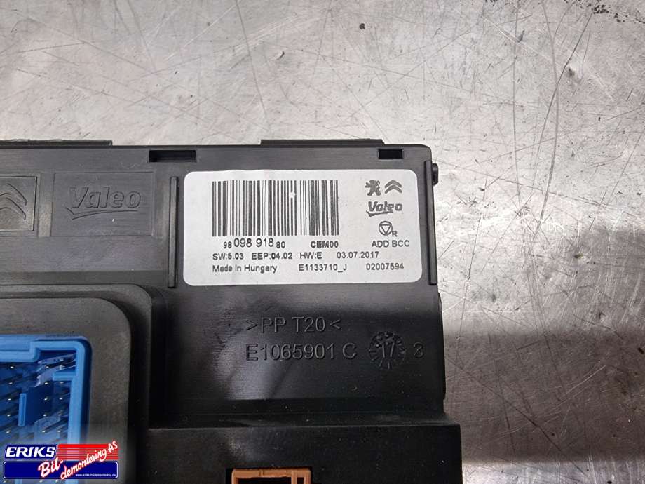 Styreenhet klima/aircondition til Peugeot 3008 2016-->> (Type II) (9809891880|)