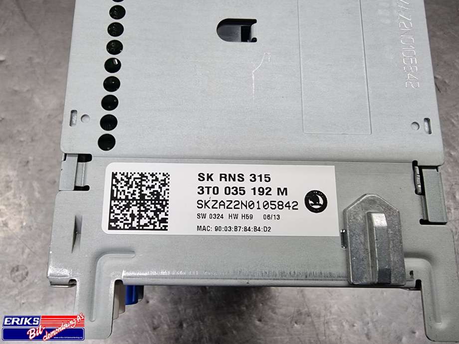 Bilstereo navigasjon til Škoda Fabia 2010-2014 (Type II, Fase 2)  (3T0035192M|)