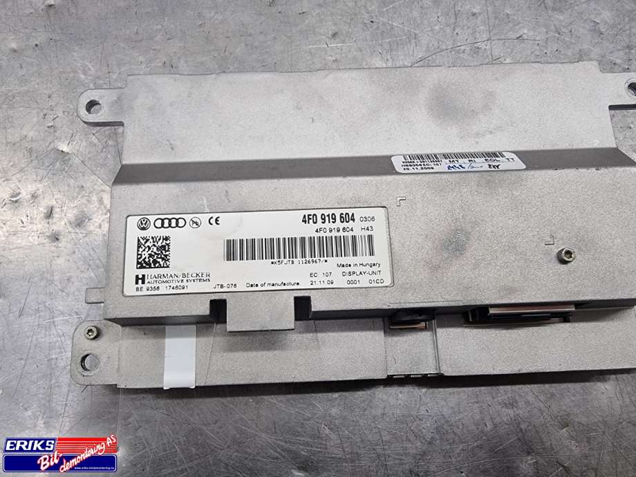 Bilstereo navigasjon skjerm til Audi Q5 2008-2012 (Type I, Fase 1)  (4F0919604|)