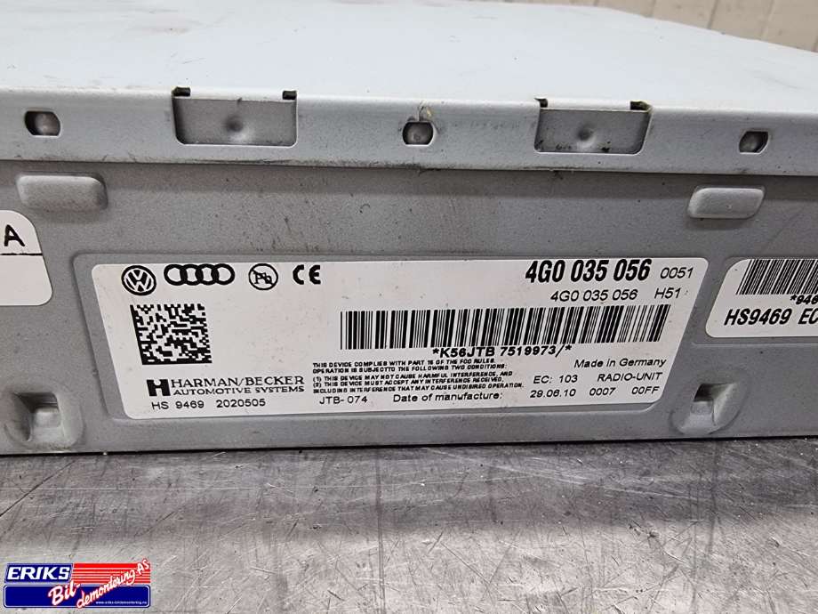 Bilstereo til Audi Q7 2010-2015 (Type I, Fase 2)  (4G0035056|)