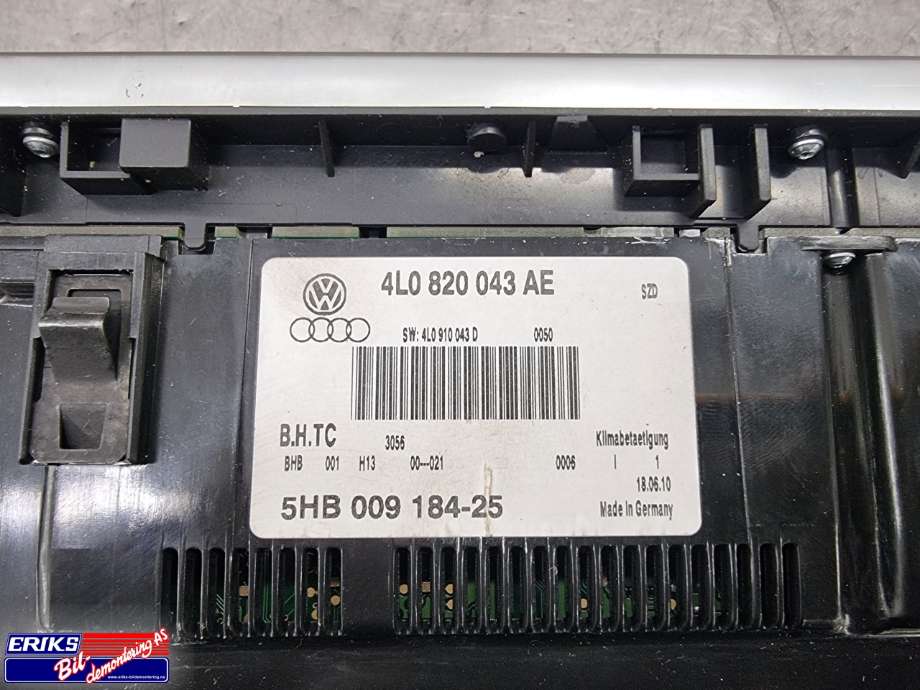 Varmeapparat betjening til Audi Q7 2010-2015 (Type I, Fase 2) (4L0820043AE|)