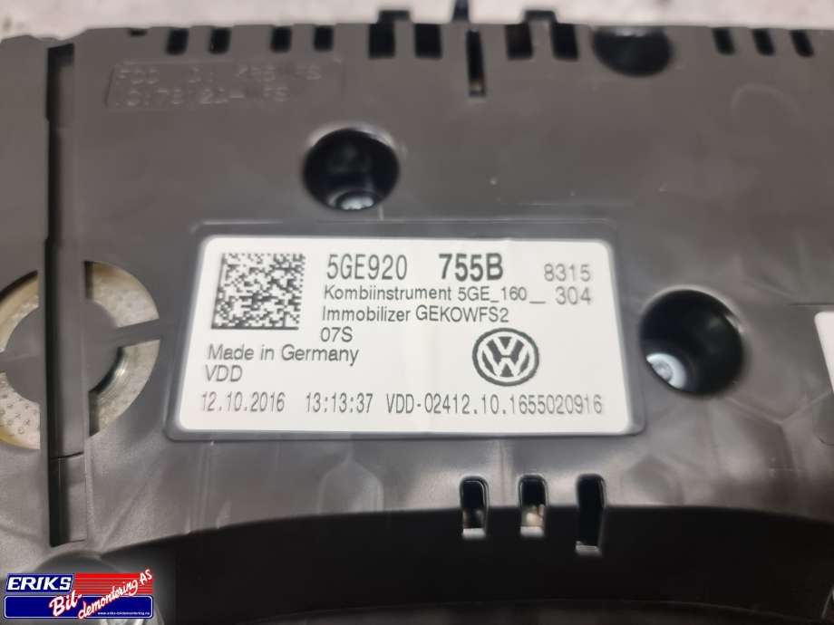 Instrumentpanel til VW e-Golf 2014-2017 (Fase 1)  (5GE920755B|)