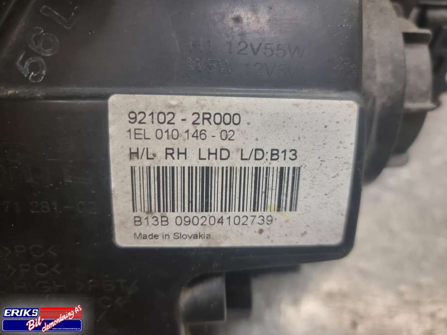 Frontlykt høyre halogen til Hyundai i30 2007-2012 (Type I)  