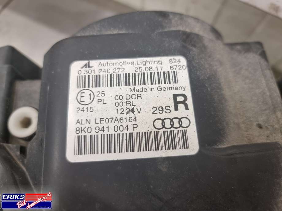 Frontlykt høyre xenon til Audi A4 2007-2014 (Type IV) (B8) (B8) (8K0 941 004 P|8K0 941 030 AQ|)