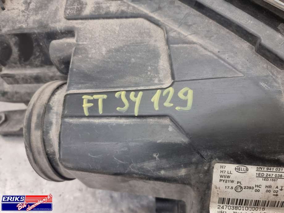 Frontlykt venstre halogen til VW Tiguan 2007-2011 (Type I, Fase 1)  (5N1 941 031 AB|)