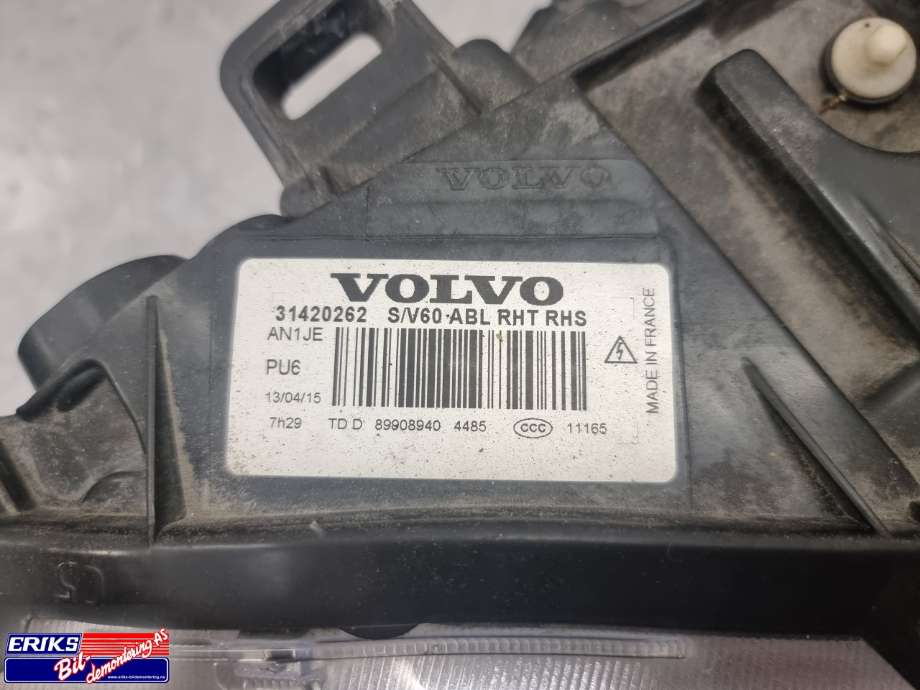 Frontlykt høyre xenon til Volvo V60/V60 CC 2013-2018 (Type I, Fase 2) (31420262|)