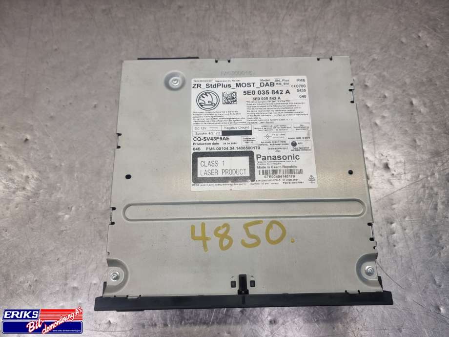 Bilstereo navigasjon spiller til Škoda Octavia 2013-2016 (Type III, Fase 1) (5E0035842A|)