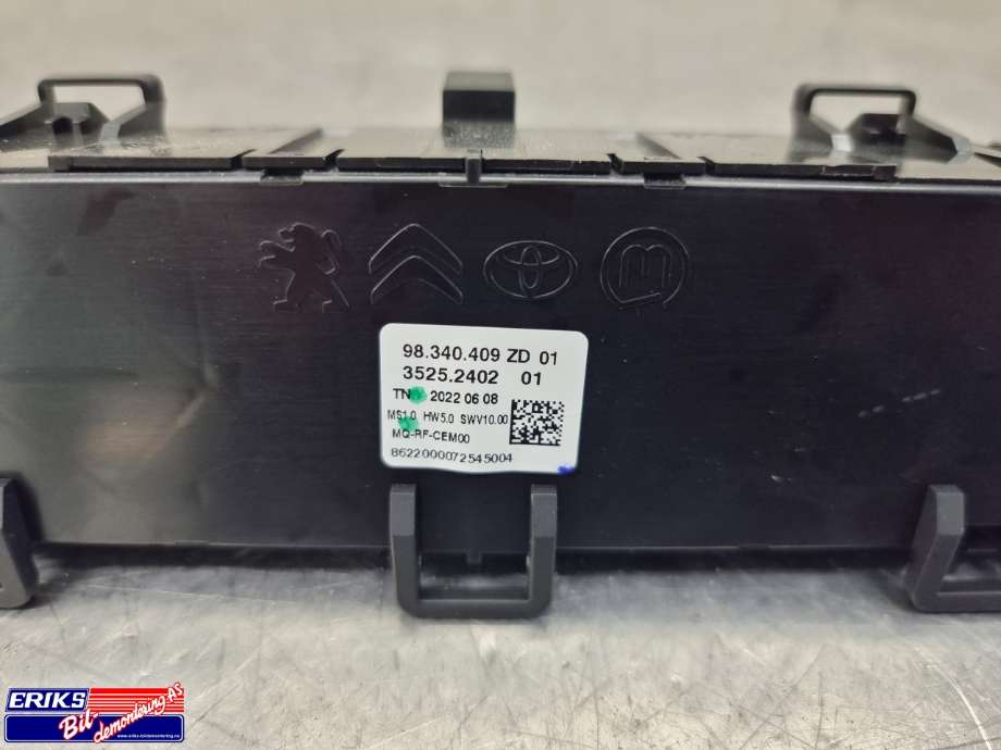 Varmeapparat betjening til Peugeot Partner 2019-->> (Type III)  (98340409ZD|)