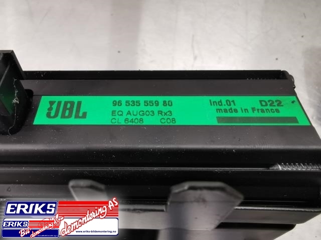 Bilstereo forsterker til Peugeot 407 2004-2010  (JBL|EQAUG03RX3|)