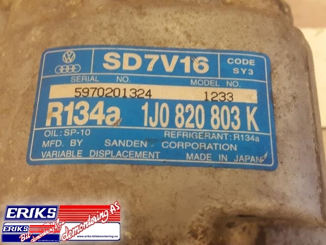 Aircondition kompressor til Audi A3 2003-2008 (Type II, Fase 1) (SANDEN|1J0 820 803 K|)