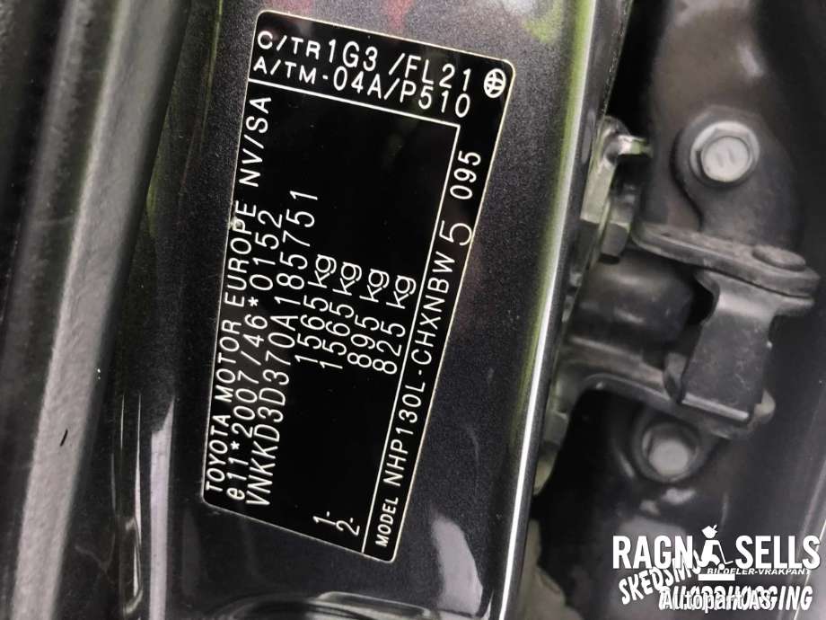 Toyota Yaris 2012-2014 (Type III, Fase 1) , Motorkode: 1NZ-FXE, Girkassekode: 3090052010