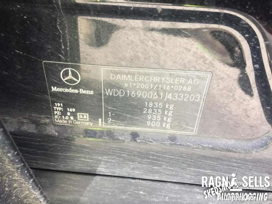 Mercedes A-Klasse 2005-2012 (W169) (W169), Motorkode: 640942, Girkassekode: 722800