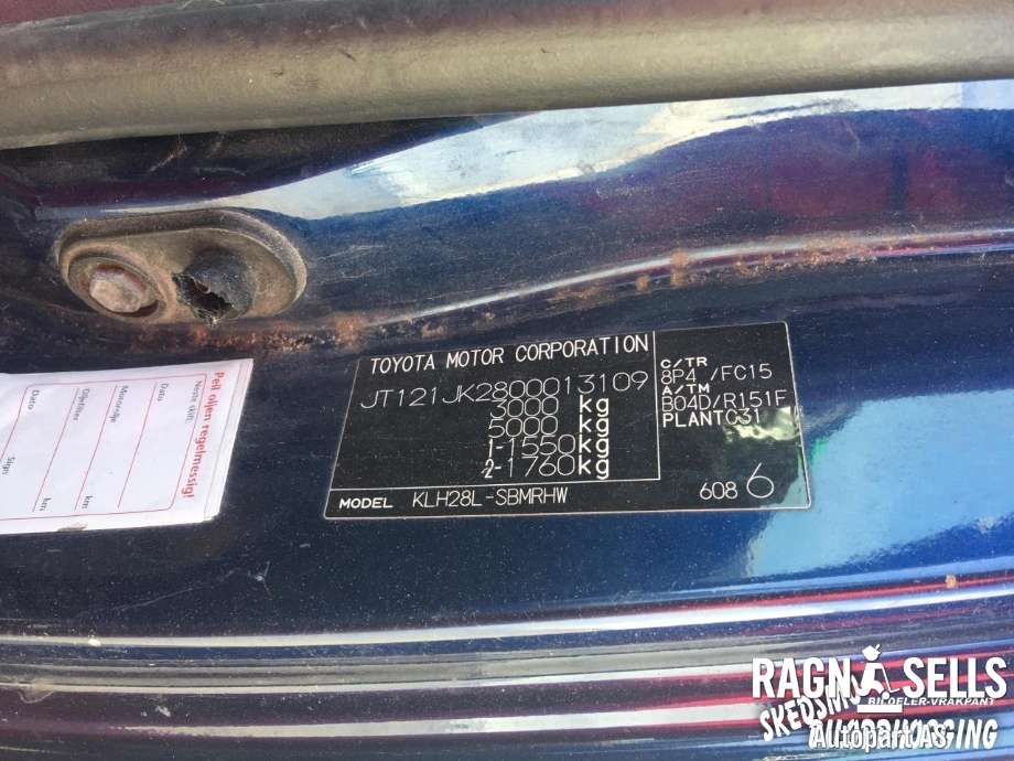 Toyota Hiace 2007-2012 (Fase 3) , Motorkode: 2KD-FTV, Girkassekode: 3303026A60