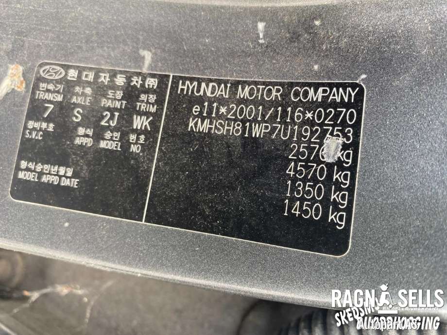 Hyundai Santa Fe 2006-2009 (Type II, Fase 1) , Motorkode: D4EB, Girkassekode: HT84