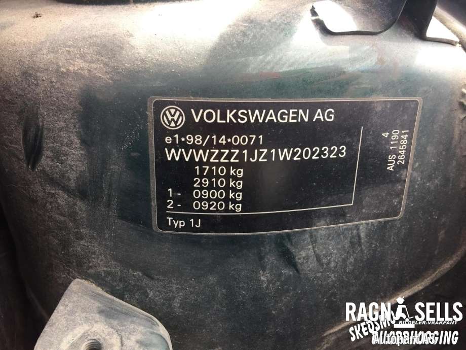 VW Golf IV 1998-2003 , Motorkode: AUS, Girkassekode: 