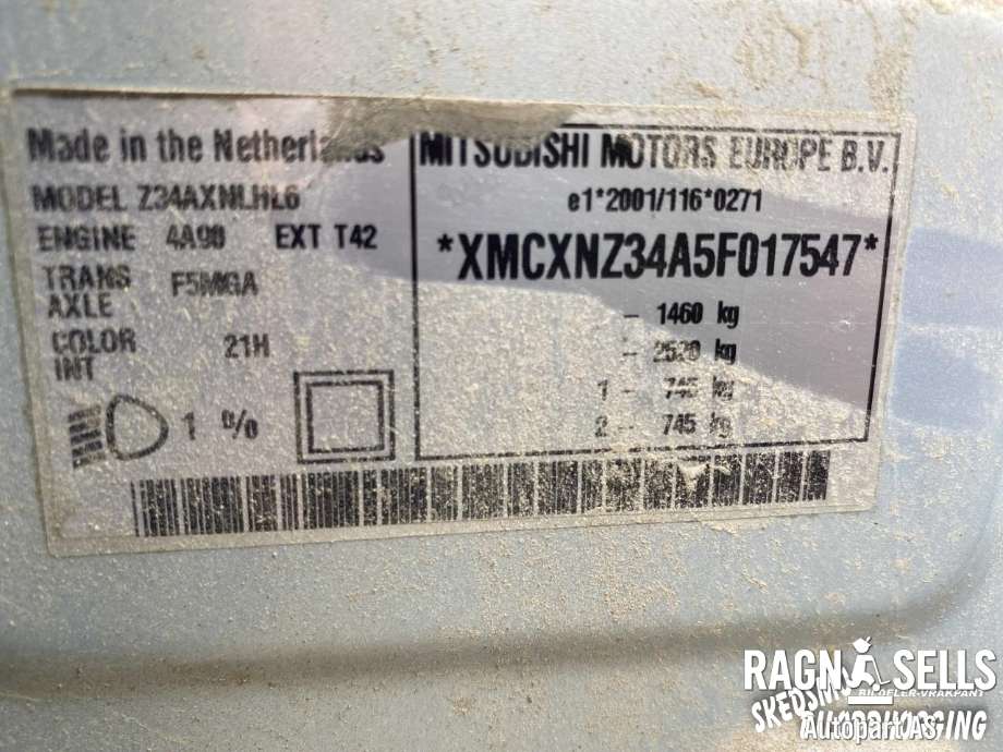 Mitsubishi Colt 2004-2008 (Type VII, Fase 1) , Motorkode: 135930, Girkassekode: MN130194