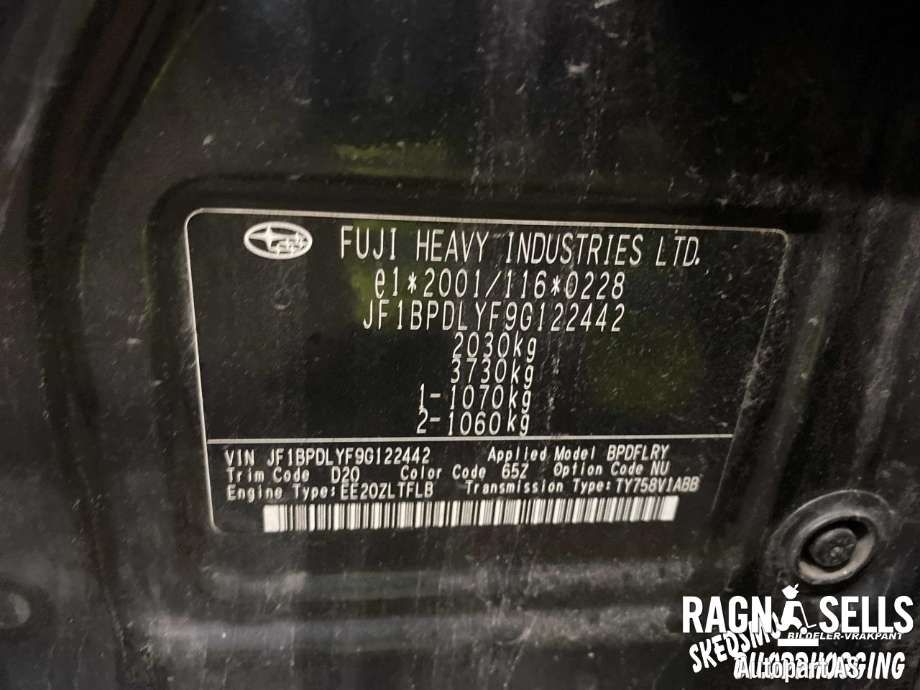 Subaru Legacy 2007-2009 (Type IV, Fase 2) , Motorkode: EE20, Girkassekode: 32000AJ700