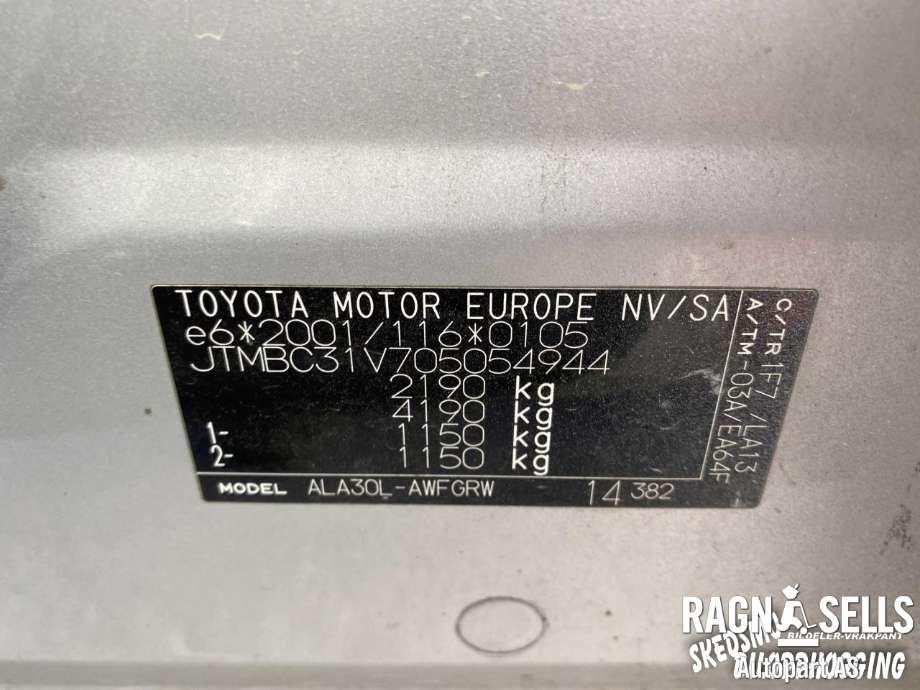 Toyota RAV4 2006-2009 (Type III, Fase 1) , Motorkode: 2AD-FTV|DPF, Girkassekode: