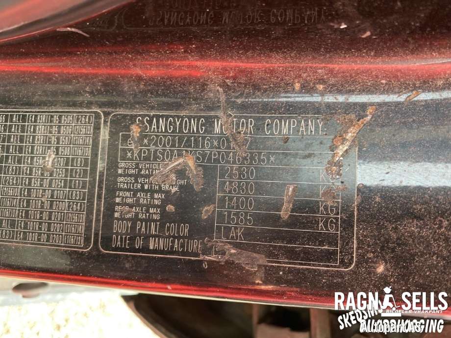 SsangYong Kyron 2006-2008 , Motorkode: 664 950, Girkassekode: 