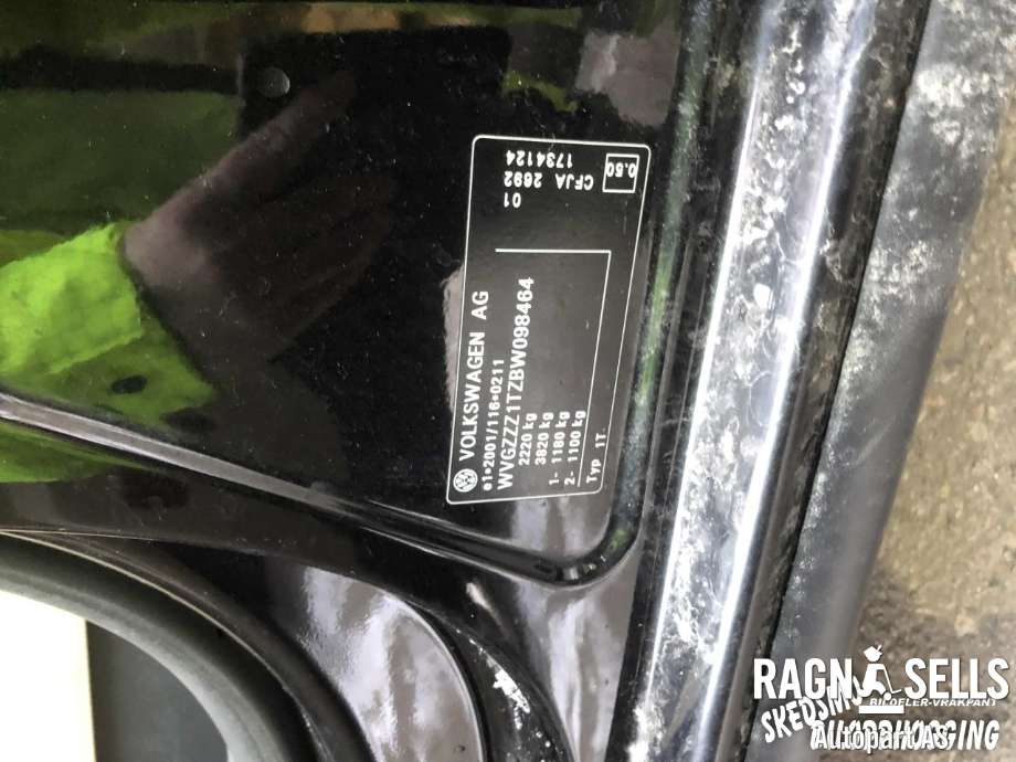 VW Touran 2010-2015 (Type I, Fase 3) , Motorkode: CFJ, Girkassekode: MSU