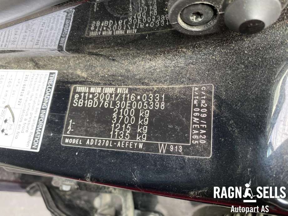Toyota Avensis 2009-2015 (Type III, Fase 1) , Motorkode: 1AD-FTV, Girkassekode: 