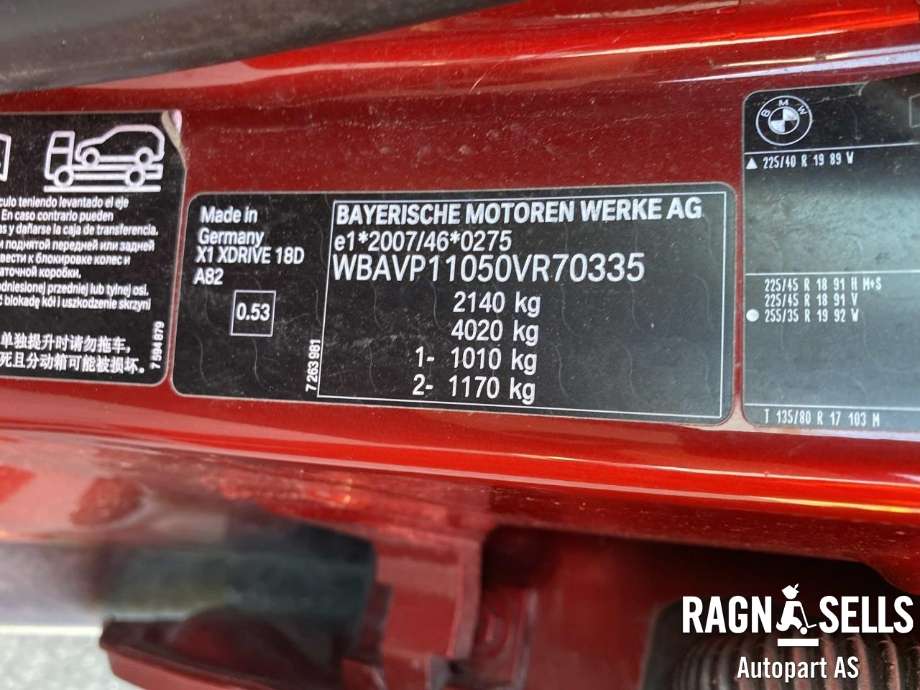 BMW X1 2009-2015 (E84) (E84), Motorkode: N47D20C, Girkassekode: GS6X-37DZ