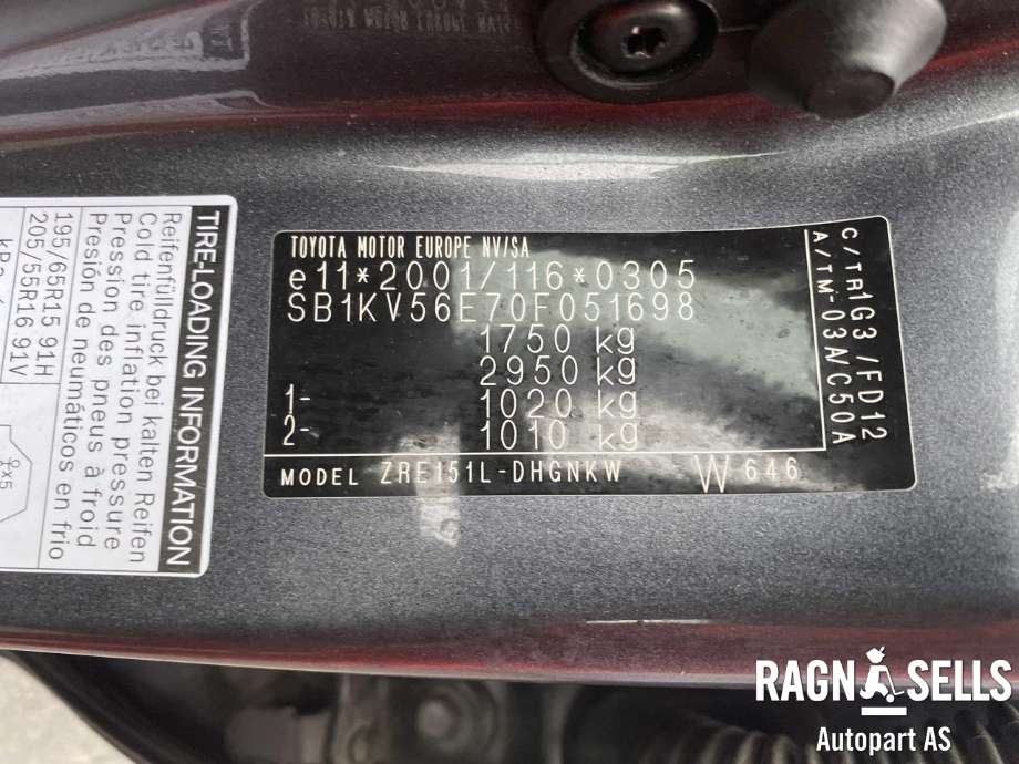 Toyota Auris 2007-2010 (Type I, Fase 1) , Motorkode: 1ZR-FE, Girkassekode: 3034012020
