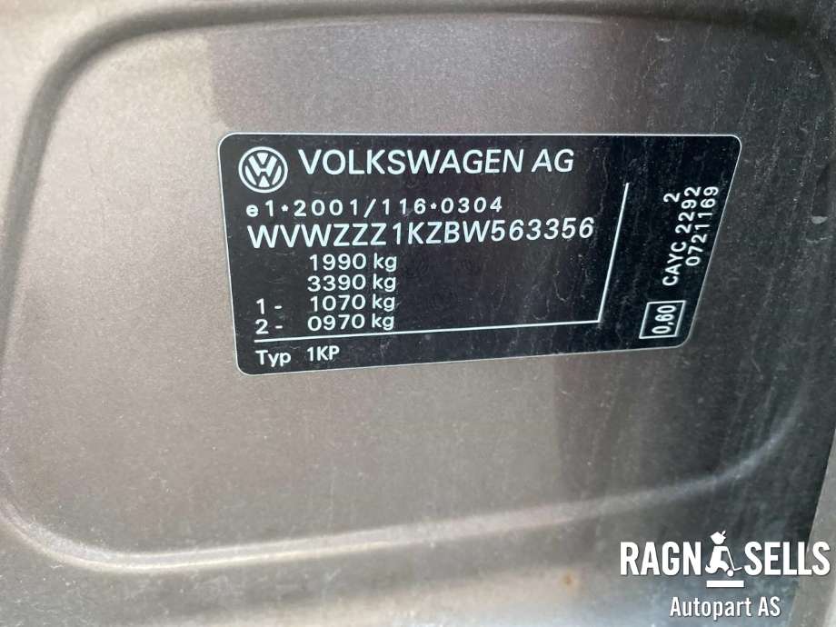 VW Golf, Plus/Cross 2009-2013 (Fase 2) , Motorkode: CAY, Girkassekode: MPL
