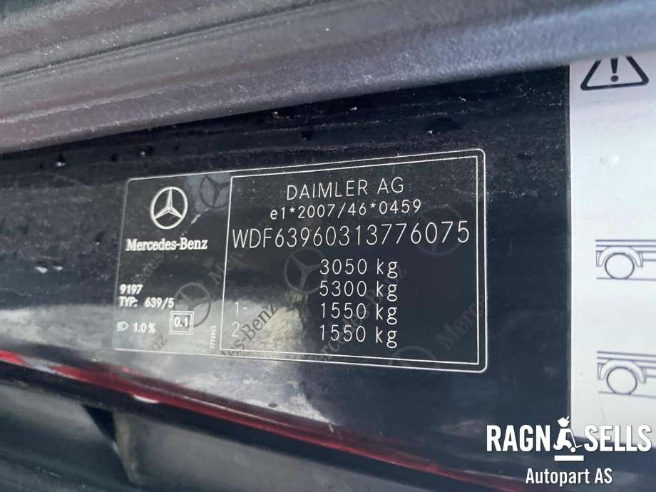 Mercedes Vito/Viano 2010-2014 (Fase 2) (W639) (W639), Motorkode: 651.940, Girkassekode: 722686