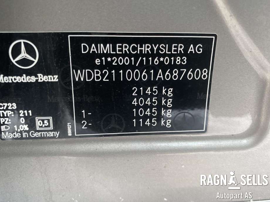 Mercedes E-Klasse 2002-2006 (Fase 1) (W211) (W211), Motorkode: 646 961, Girkassekode: 722699