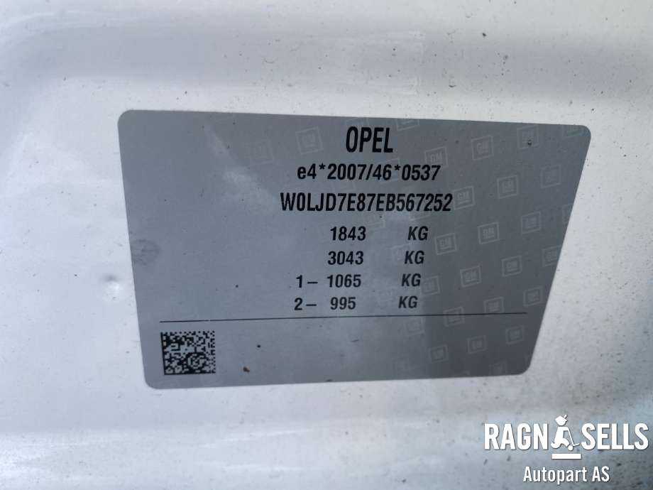 Opel Mokka 2012-2016 (Type I, Fase 1) , Motorkode: A14NET, Girkassekode: MH8