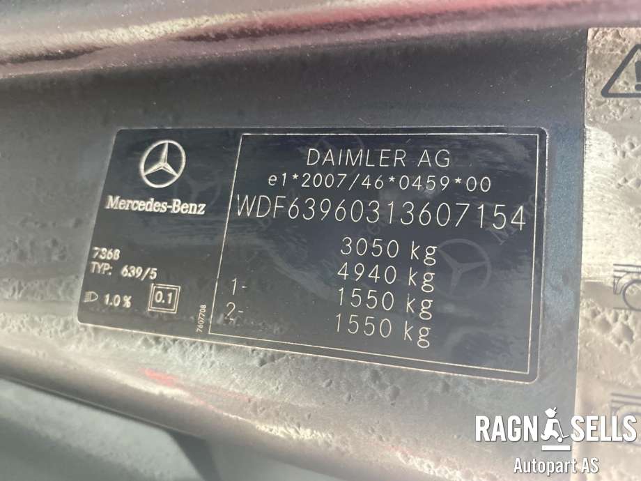Mercedes Vito/Viano 2010-2014 (Fase 2) (W639) (W639), Motorkode: 651.940, Girkassekode: