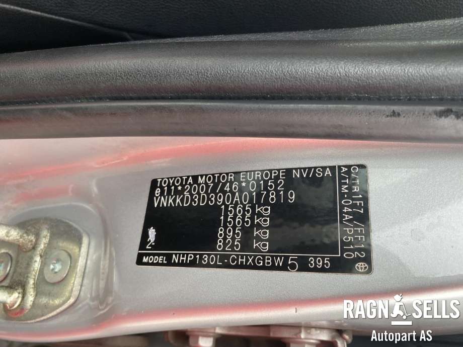 Toyota Yaris 2012-2014 (Type III, Fase 1) , Motorkode: 1NZ-FXE, Girkassekode: NHP130